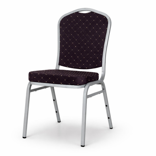 Stolička so strieborným rámom a čiernym poťahom, HALLSEAT MX SMOOTH SR/BK