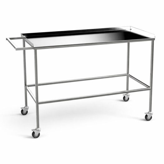 Nerezový stolík na kolieskach, HOSPI TROLLEY M SS