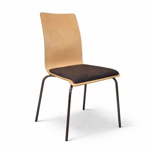 Drevená jedálenská stolička s čalúneným sedadlom, EATSEAT ICH SHELL WOOD