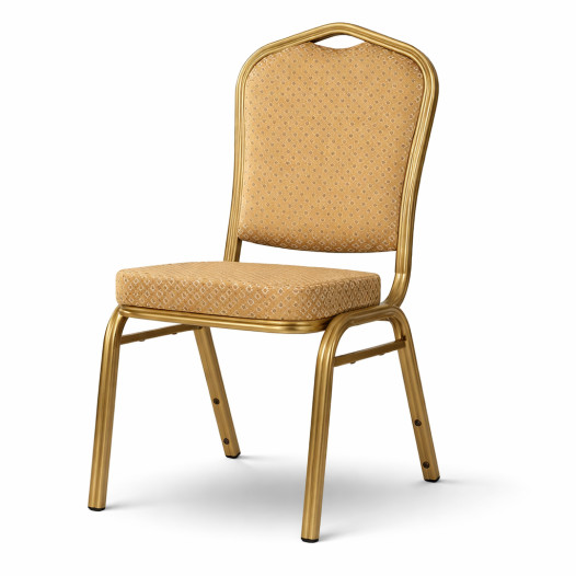 Stoličky so starozlatým rámom a poťahom v karamelovej farbe, HALLSEAT MX STRONG OGD/BN