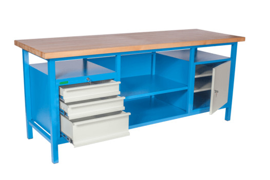 LWB GE 2000 CSD3 | Pracovný stôl s poličkou a skrinkou a tromi zásuvkami