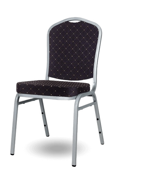 HALLSEAT MX SMOOTH SR/BK | Stolička so strieborným rámom a čiernym poťahom