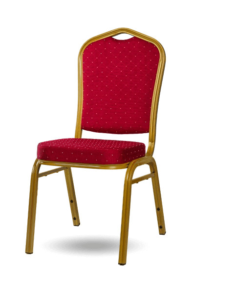 HALLSEAT MX STRONG GD/RD | Stolička so zlatým rámom a červeným poťahom