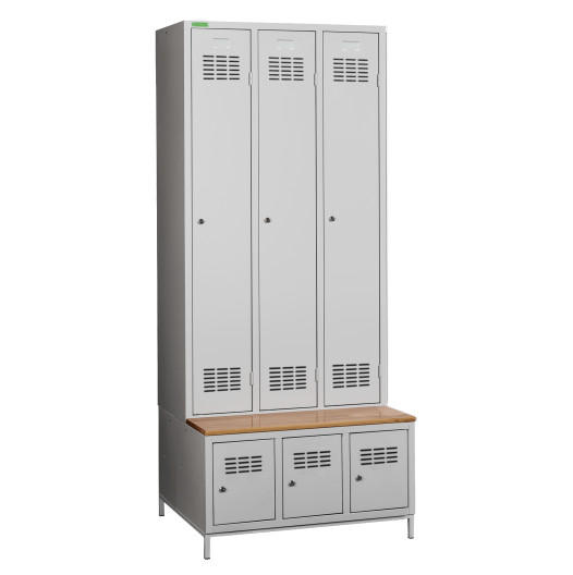 COMFORT H 3 | 3+3-dverová šatníková skriňa so zabudovanou lavicou a skriňami na obuv