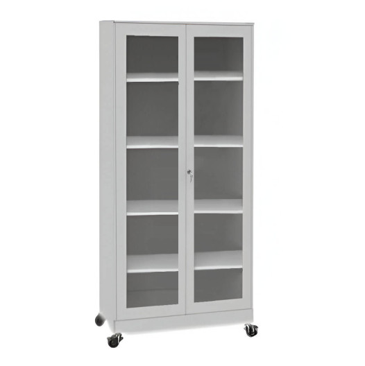 HOSPICAB CH LONG SSH 9003 | Nemocničná skrinka na lieky so 4 kovovými policami a kolieskami