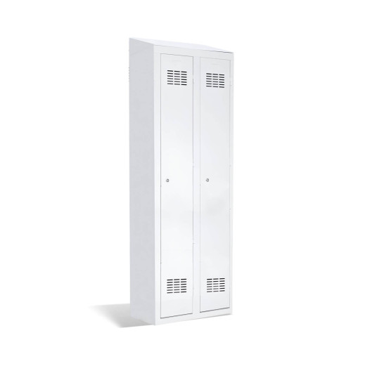 LOCKER H 2 BWM TOP SHELF - 2-dverová šatníková skriňa s prepážkou a zabudovanou šikmou strieškou