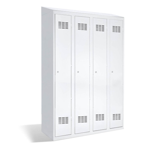 LOCKER H 4 BWM TOP SHELF - 4-dverová šatníková skriňa s prepážkou a zabudovanou šikmou strieškou