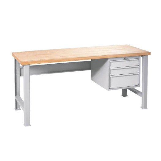 MODULBENCH GE 2000 D3 UD | Pracovný stôl s 3 závesnými zásuvkami a nastaviteľnými nohami, 2000 mm
